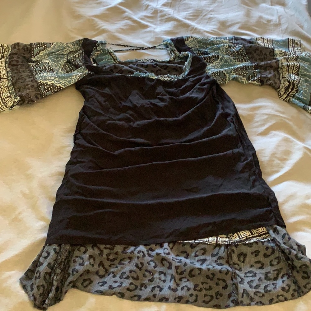 Free people heart of gold butterfly sleeve boho dressXS - Picture 13 of 16
